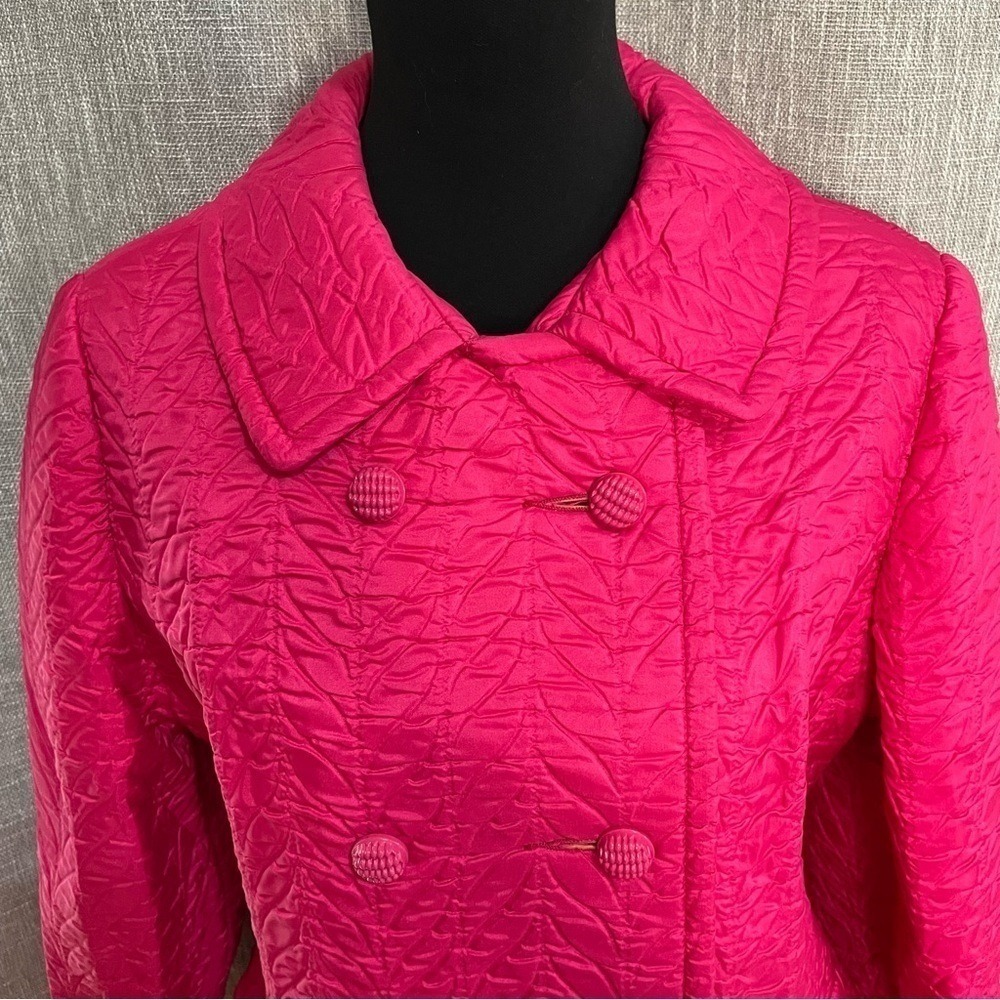 Vintage La Sport Dupont Zepel 70s All Weather Button Down Hot Pink Trench Coat‎ - Picture 3 of 16